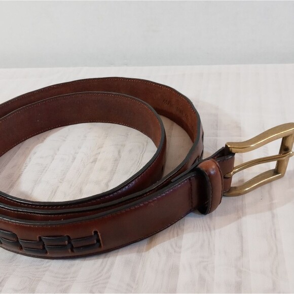 Men's Brown full grain Leather belt. - Picture 5 of 6